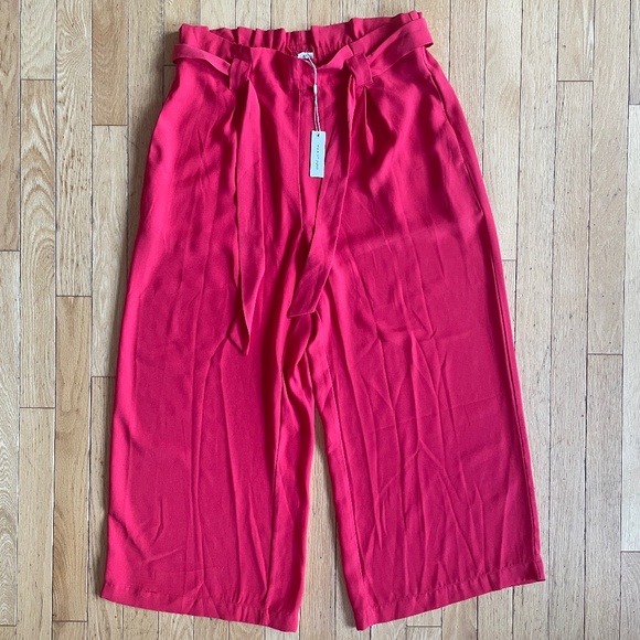 Brand New Women's Max Studio Red Paperbag Waist Pants - Picture 9 of 14